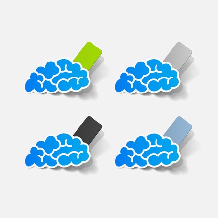 realistic design element: brain, rectangle, seamのイラスト素材