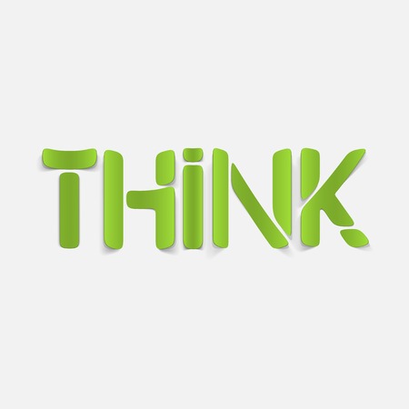 realistic design element: thinkのイラスト素材