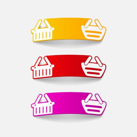 realistic design element: food basketのイラスト素材