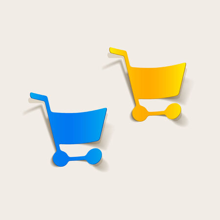 realistic design element: grocery cartのイラスト素材