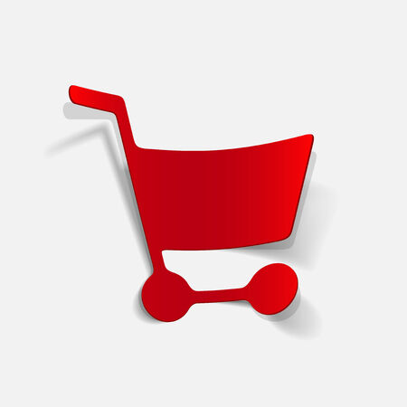 realistic design element: grocery cartのイラスト素材