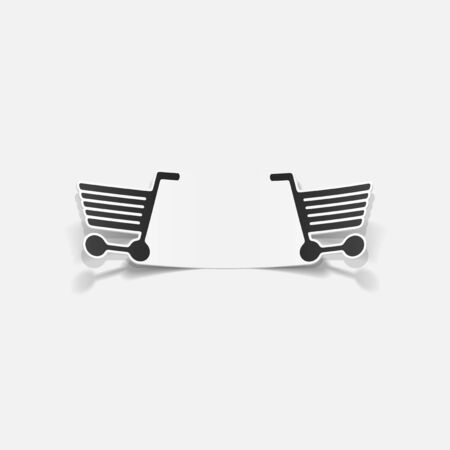 realistic design element: grocery cartのイラスト素材