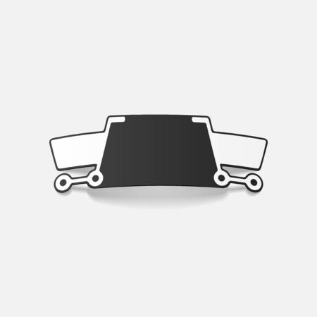 realistic design element: grocery cartのイラスト素材
