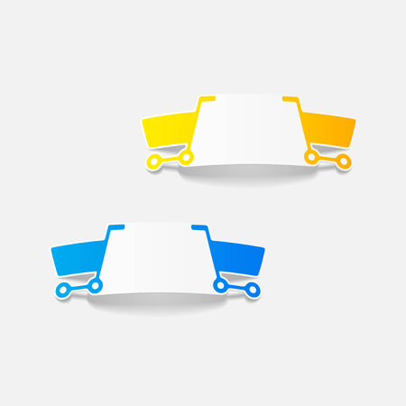 realistic design element: grocery cartのイラスト素材