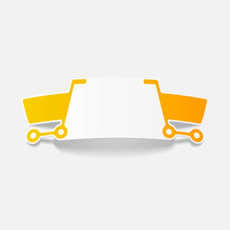realistic design element: grocery cartのイラスト素材