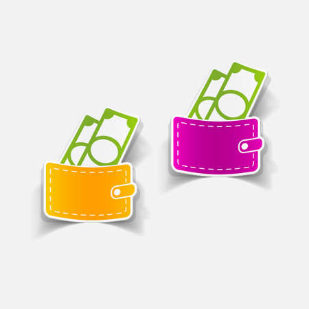 realistic design element: purse, moneyのイラスト素材