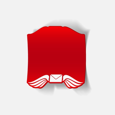 realistic design element: wing, newsletter, envelopeのイラスト素材
