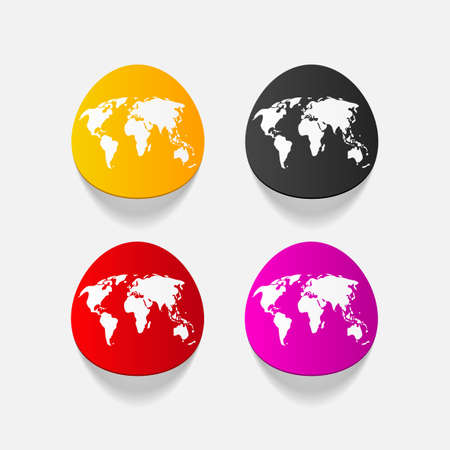 realistic design element: mapのイラスト素材