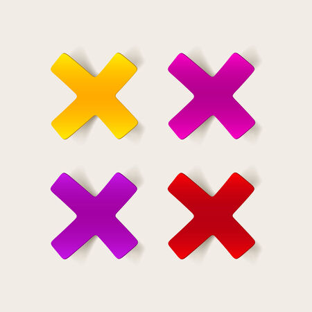 realistic design element: cross, noのイラスト素材