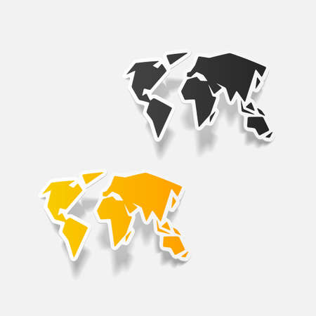 realistic design element: mapのイラスト素材