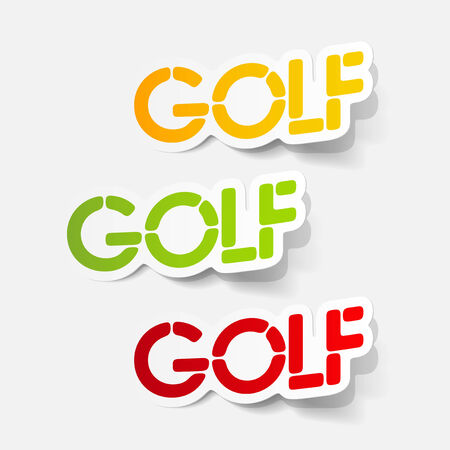 realistic design element: golfのイラスト素材