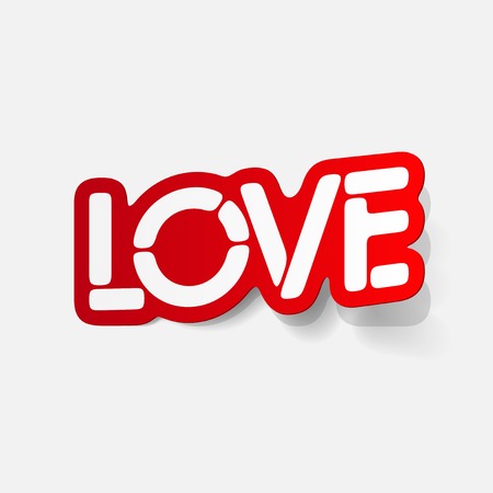 realistic design element: loveのイラスト素材