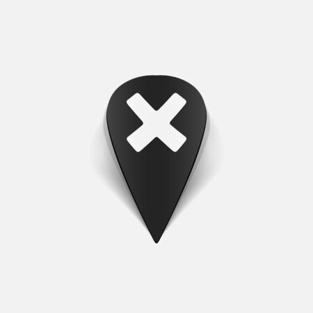 realistic design element: map, pointer, navigatorのイラスト素材