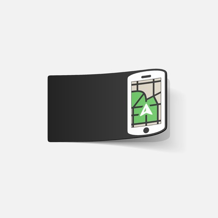realistic design element: map, pointer, navigatorのイラスト素材