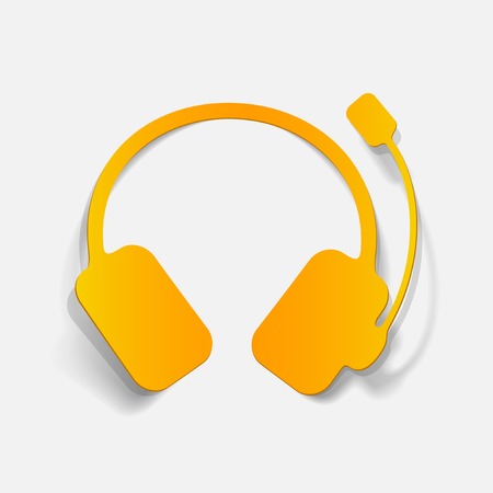 realistic design element: headphonesのイラスト素材