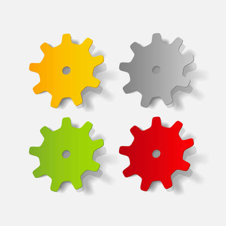 realistic design element: cogwheelのイラスト素材
