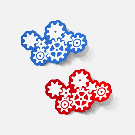 realistic design element: cogwheelのイラスト素材