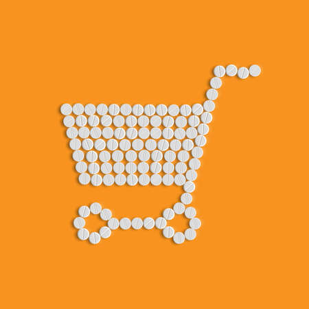 pills concept: shopping, trolleyのイラスト素材