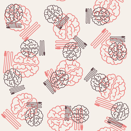 seamless background: brain, usb, plugのイラスト素材