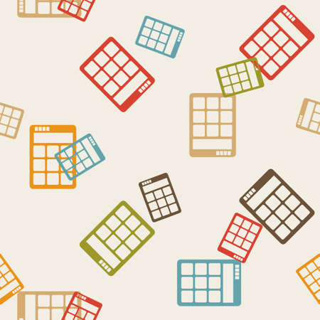 seamless background: electronic, calculatorのイラスト素材