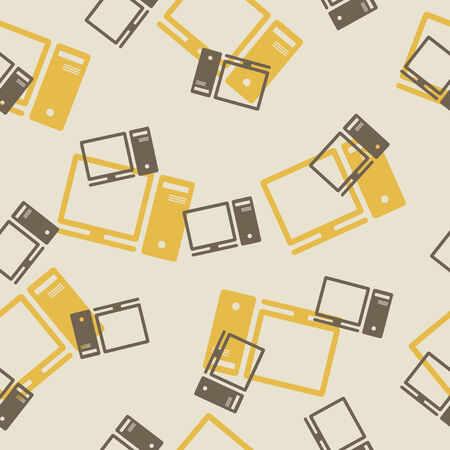 seamless background: monitor, computer, system, unitのイラスト素材