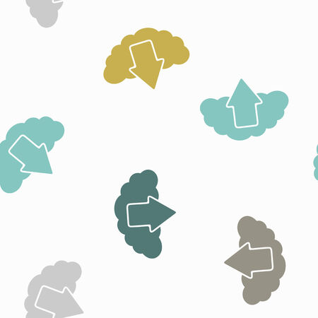 seamless background: cloud, arrowのイラスト素材