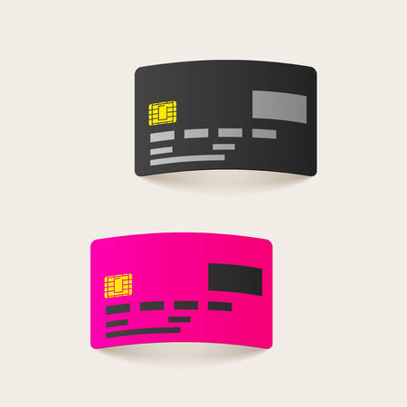 realistic design element: credit, cardのイラスト素材