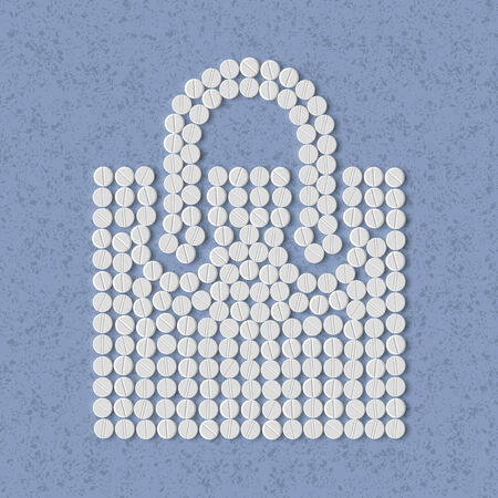 pills concept: shopping, bag, packageのイラスト素材