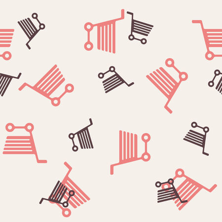 seamless background: shopping, trolleyのイラスト素材