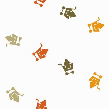 seamless background: shopping, trolley, arrowのイラスト素材
