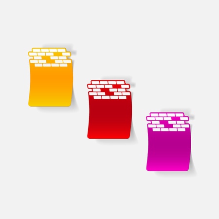 realistic design element: brick, constructionのイラスト素材