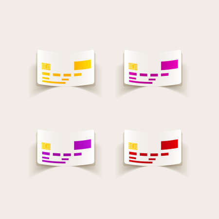 realistic design element: credit, cardのイラスト素材