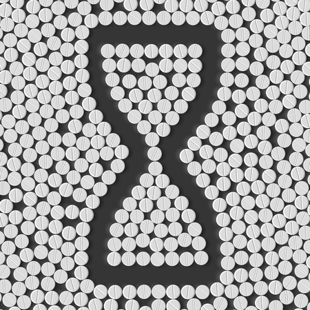 pills concept: hourglass