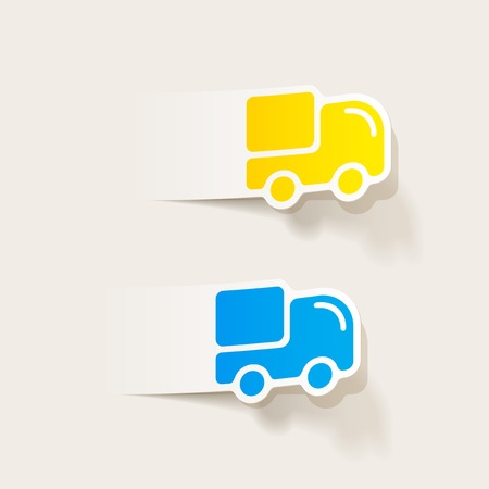 realistic design element: car, deliveryのイラスト素材