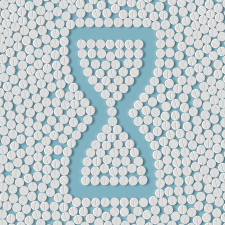 pills concept: hourglass