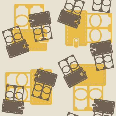 seamless background, purse, moneyのイラスト素材