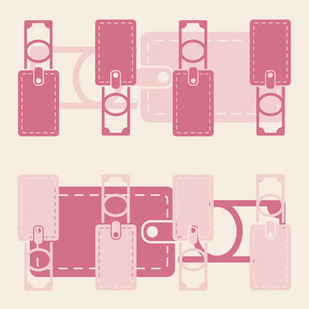seamless background, purse, moneyのイラスト素材