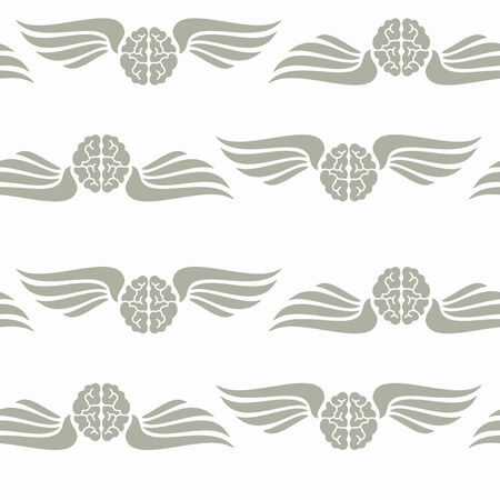 seamless background, wing, feather, angel, brainのイラスト素材