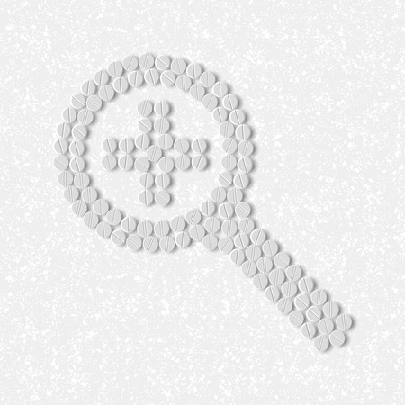 pills concept, magnifierのイラスト素材