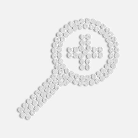 pills concept, magnifierのイラスト素材