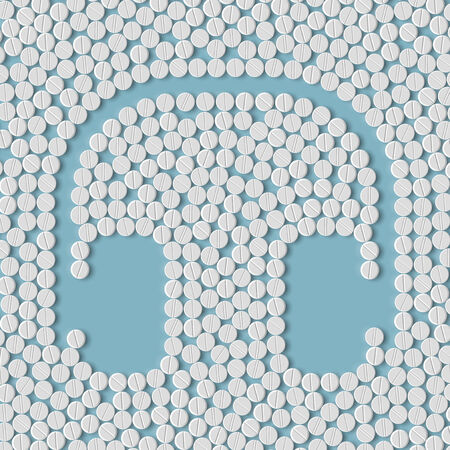 pills concept, headphonesのイラスト素材