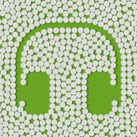 pills concept, headphonesのイラスト素材