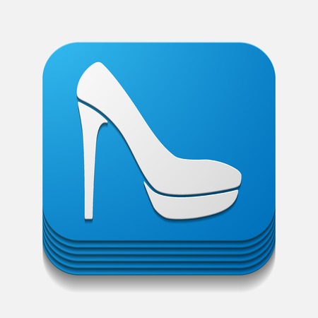 square button: shoeのイラスト素材