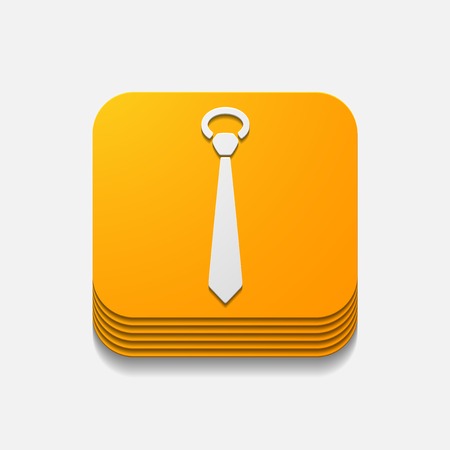 square button: tieのイラスト素材