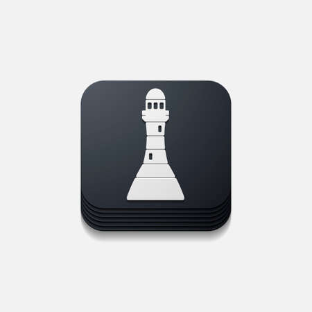 square button: lighthouseのイラスト素材