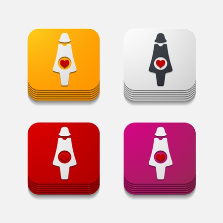 square button: pregnantのイラスト素材