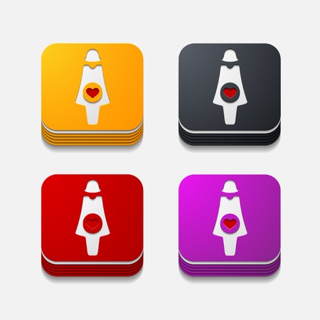 square button: pregnantのイラスト素材