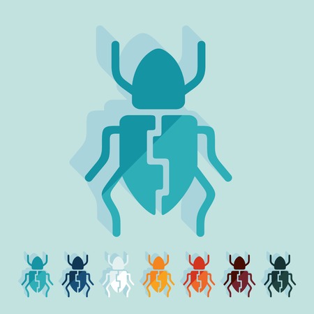 Flat design: beetleのイラスト素材