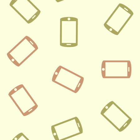 seamless background: smartphoneのイラスト素材