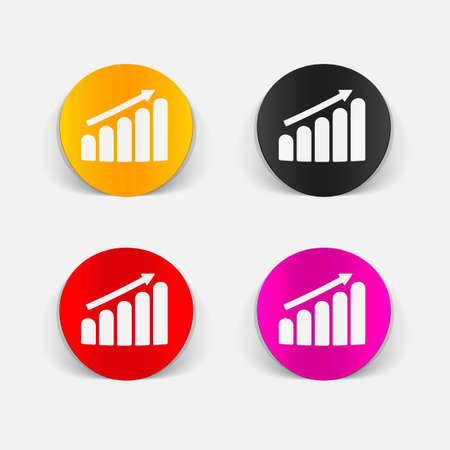 realistic design element: chartのイラスト素材